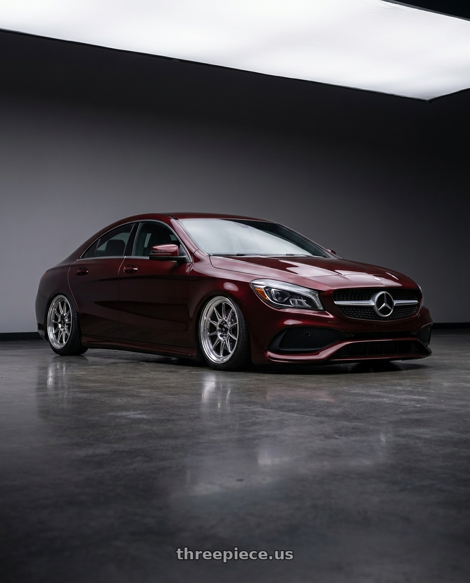 2018 Mercedes-Benz CLA C117 with Konig Countergram 5x112 19x8.5+43 Hyper Chrome / Machined Lip wheels