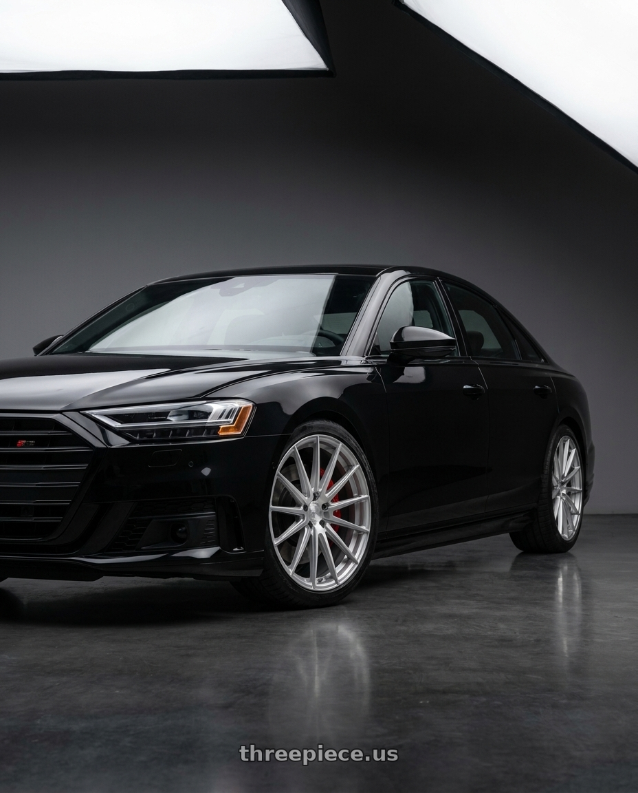 2026 Audi S8 with Avant Garde KRAFT 5x112 22x9 +30 Silver Machined wheels