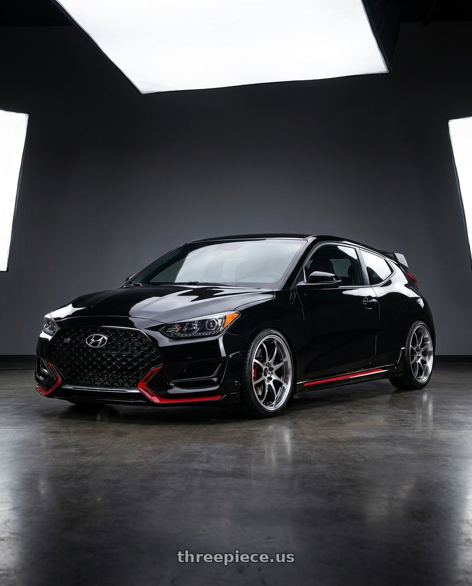 2021 Hyundai Veloster N with Work Emotion D9r 5x100 18x8.5 +32 Gt Silver Rim Cut wheels