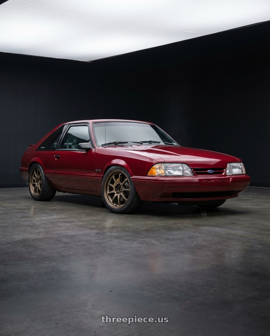 1988 Ford Mustang LX with Volk Racing CE28N 5x114.3 18x8.5 +30 BRONZE wheels