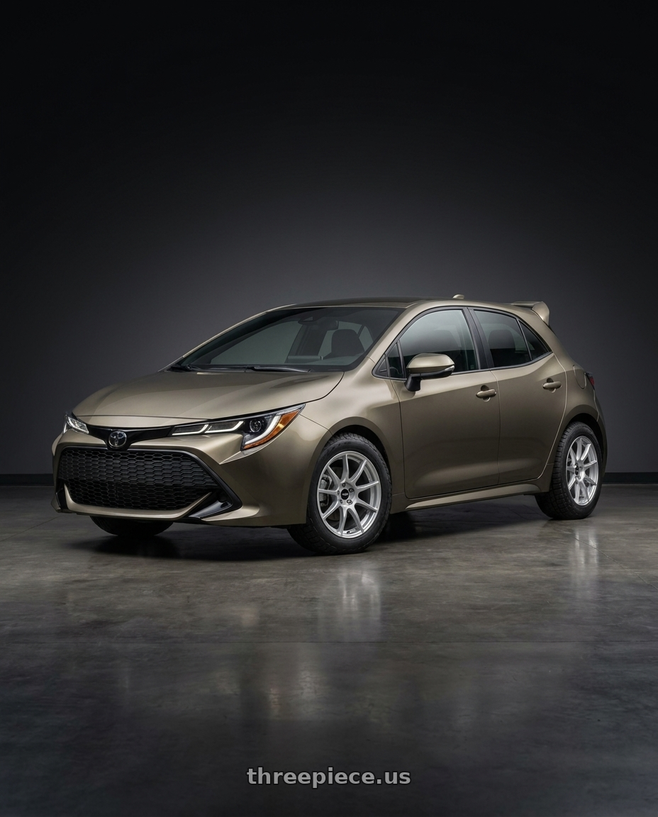 2019 Corolla hatch se oxidize bronze with spoiler  with Enkei TS9 5x100 17x9+45 Silver Paint wheels