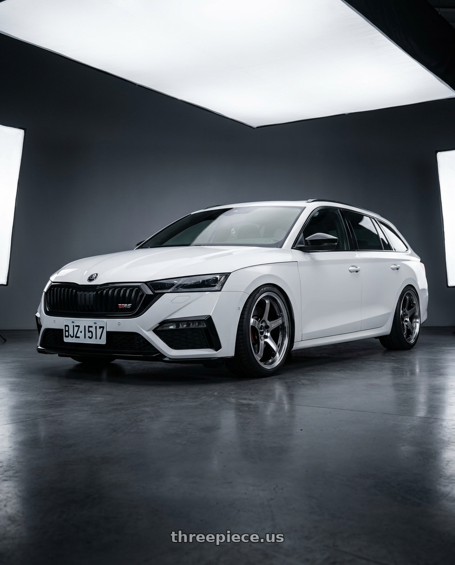 2024 Skoda Octavia combi RS with Advan Racing GT BEYOND 5x112 19x8.5 +45 MACHINING & HYPER PLATINUM BLACK wheels