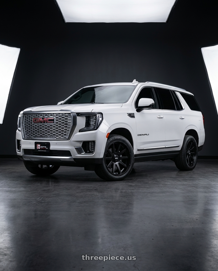 2021 GMC Yukon Denali with Ion Type 143 6x139.7 20x9+18 Matte Black wheels