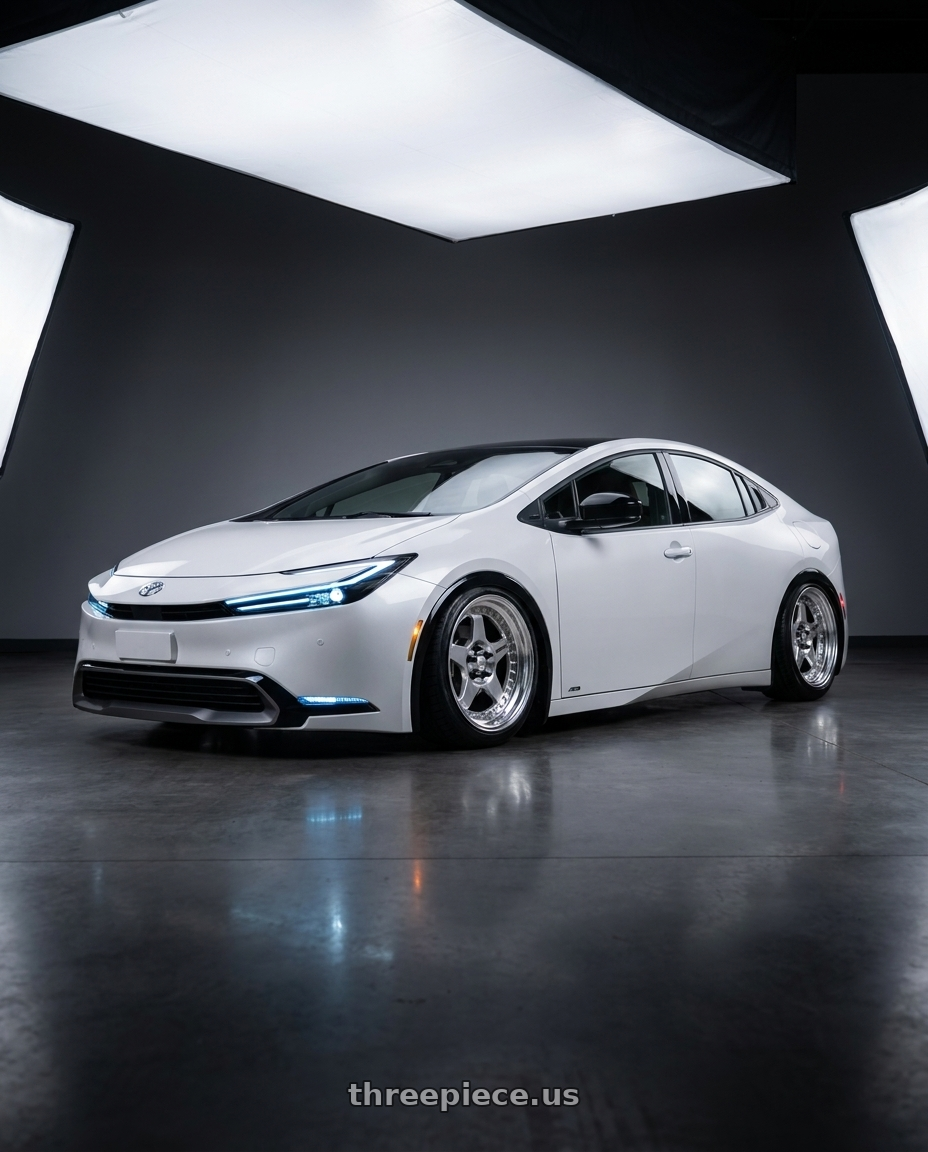 2026 Toyota Prius with Work Meister Cr01 4x100 16x6.5+29 A Disk Bright Buff Finish wheels