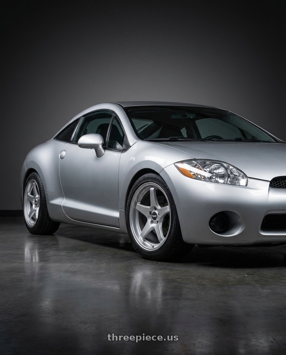 2010 Mitsubishi Eclipse with ESR Wheels APEX SERIES AP5 5x114.3 18x10.5 +22 Hyper Silver wheels
