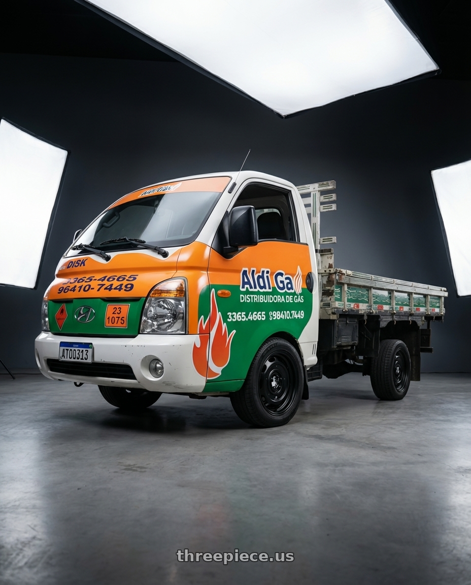 hyundai hr 2012 adesivada verde e laranja com logomarca with Mobelwagen MW512B Interceptor 5X112 16x7.5 23 Black wheels