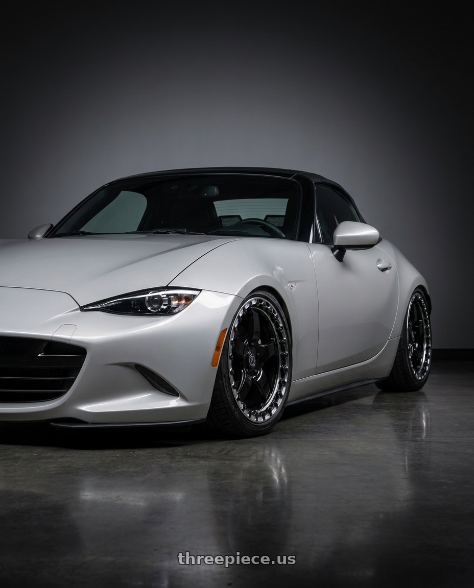 2021 Mazda MX-5 Miata ND with Forgestar D5 Beadlock 5x114.3 17x10 +50 Gloss Black Machined wheels