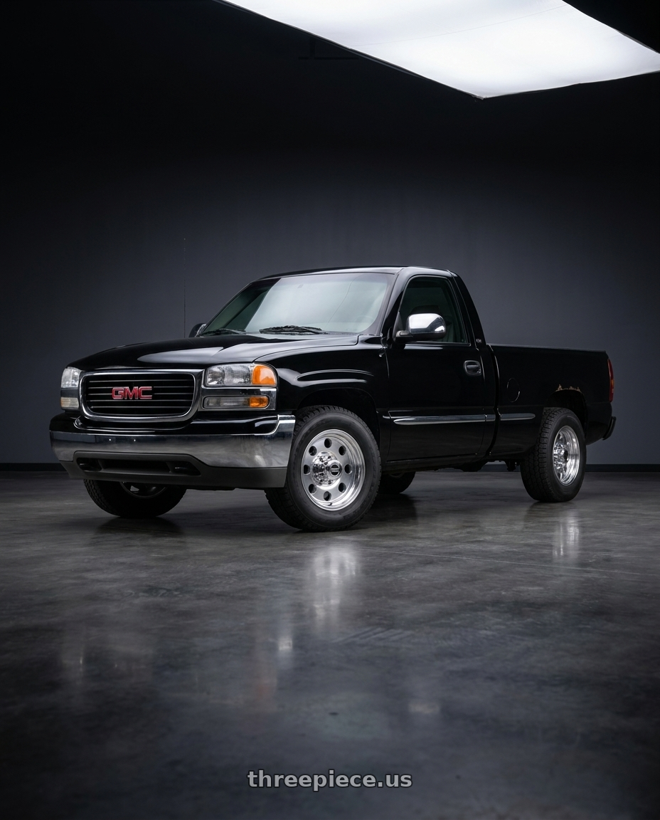 2000 GMC Sierra with American Racing AR172 BAJA 6X139.7 17X8 +0 POLISHED wheels