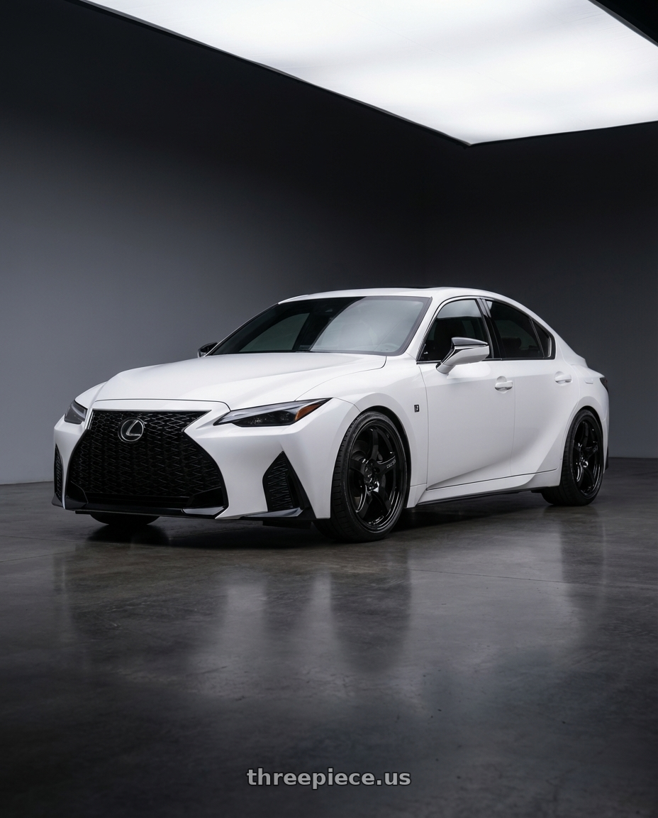 2018 Lexus IS 350 F Sport with Gram Lights 57CR 5x114.3 19x10.5+12 Glossy Black wheels