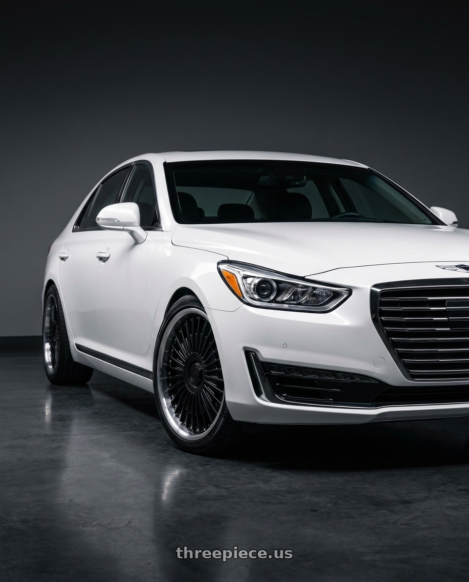 2018 genesis g90 ultimate with MRR VP4 5x114.3 20x10 +40 Black Machined Lip wheels
