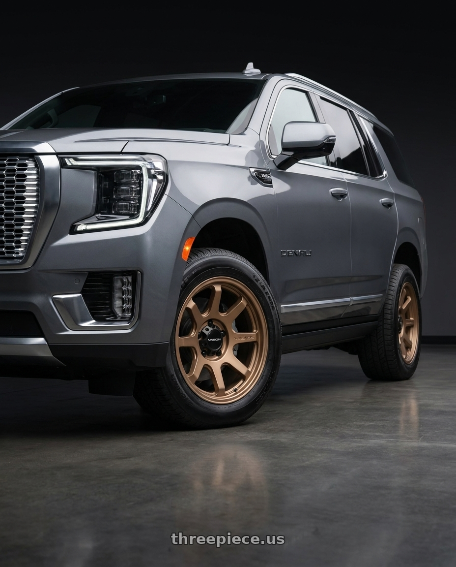 2021 GMC Yukon Denali with Vision Off-Road 351 Flow 6x139.7 17x9+20 Bronze wheels