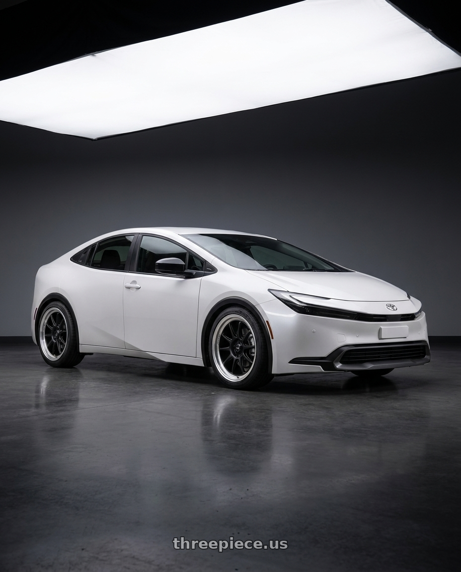 2024 Toyota Prius with Konig Countergram 5x114.3 17x8+38 Matte Black / Matte Machined Lip wheels