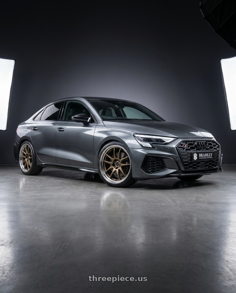2022 Audi S3 with Work Cr 2P 4x100 17x10.0 +0 Matte Bronze wheels