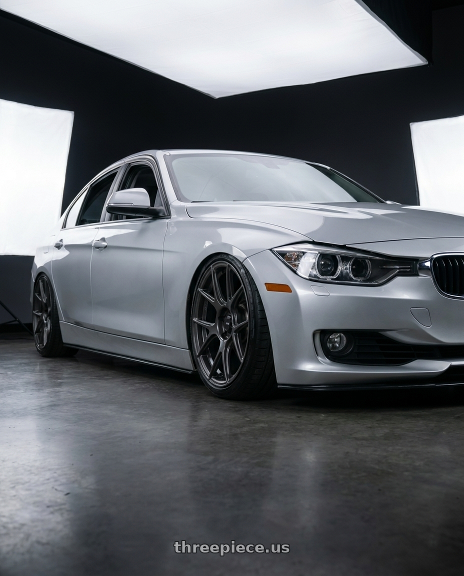 2015 Bmw F30 with Konig Ampliform 5x120 19x8.5+32 Dark Metallic Graphite wheels