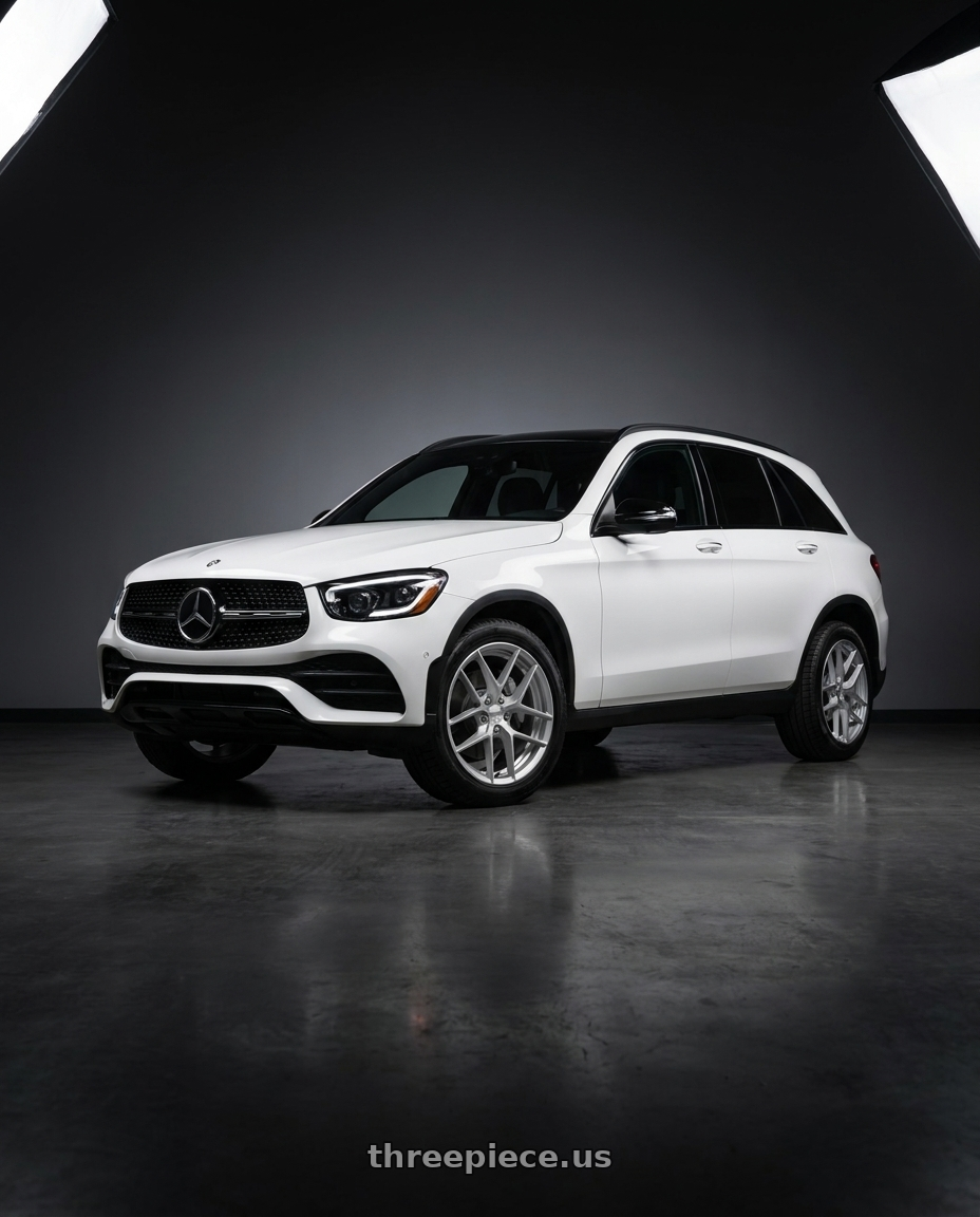 2022 Mercedes Glc300 with Rotiform 1PC R133 FLG 5X114.3 19X8.5 +45 GLOSS SILVER wheels