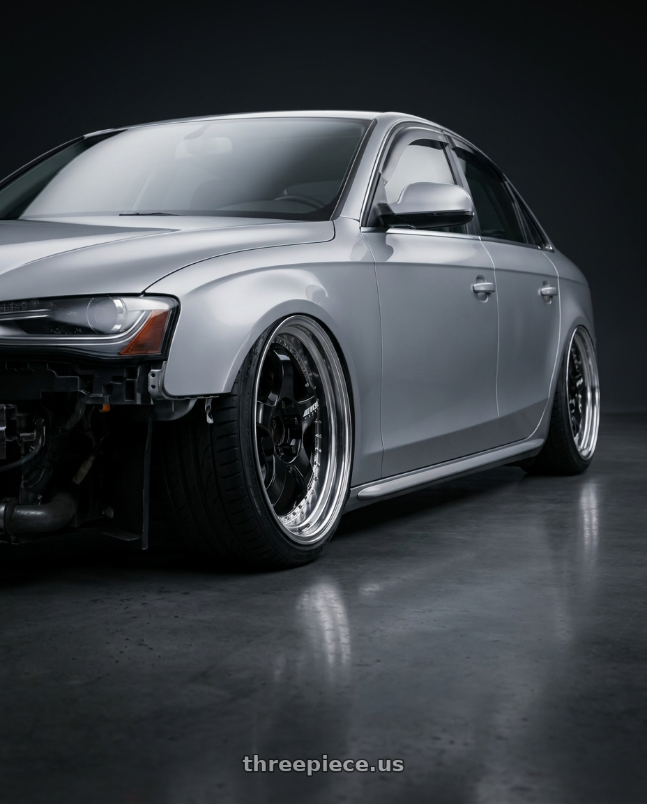 2016 Audi A4 with Work Meister S1 3P 5x112 18x8.5+35 L Disk Black wheels