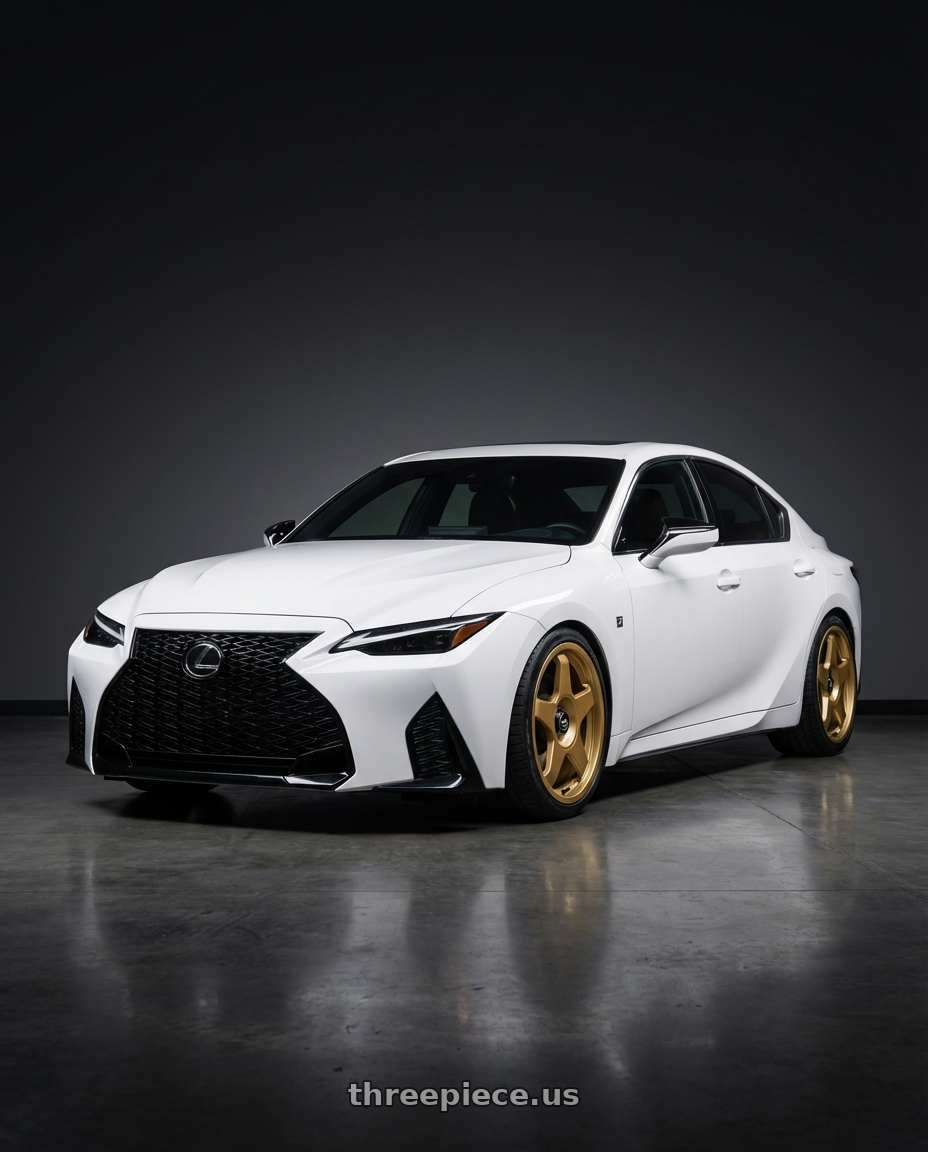 2024 Lexus IS 350 with fifteen52 CHICANE 5x114.3 / 5x120 19x8.5 +35 GOLD (GLOSS GOLD) wheels