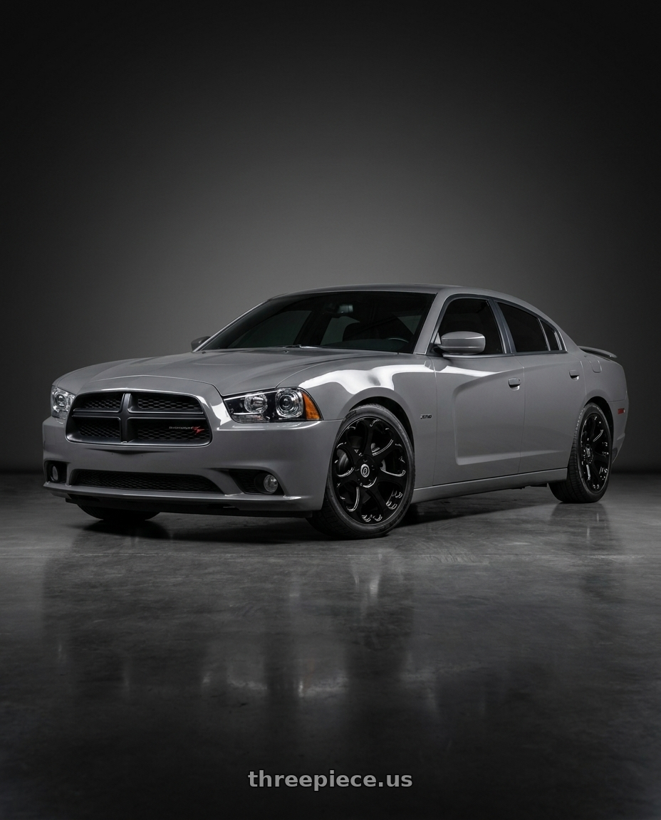 2014 Dodge Charger R T with HERITAGE WHEEL KOKORO MONOC 5x115 17x8 +25 BLACK wheels