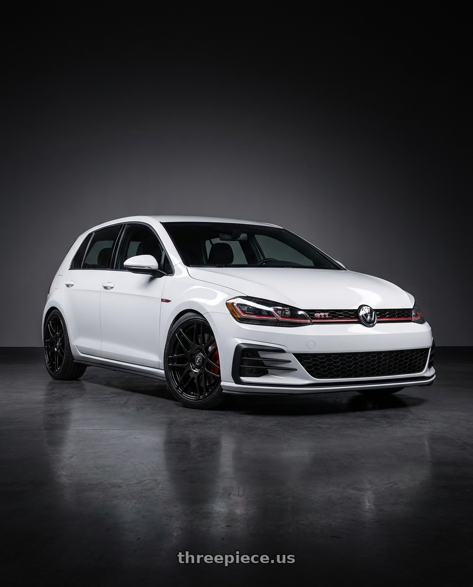 2021 Volkswagen GTI S with Forgestar F14 5x112 18x8.5 +45 Gloss Black wheels