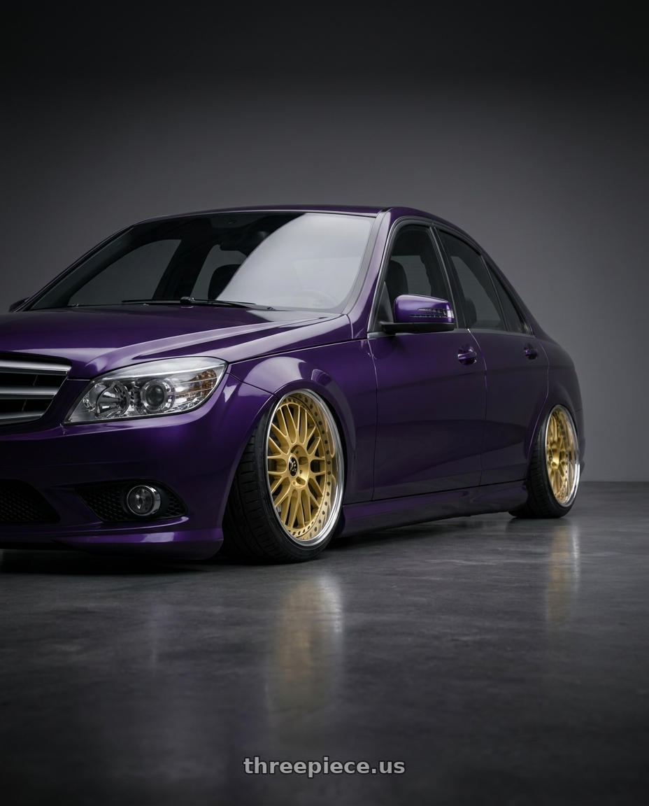 2010 c300 mercedes benz purple  with Work Vs-Xx 5x112 18x8.5+57 A Disk Gold wheels