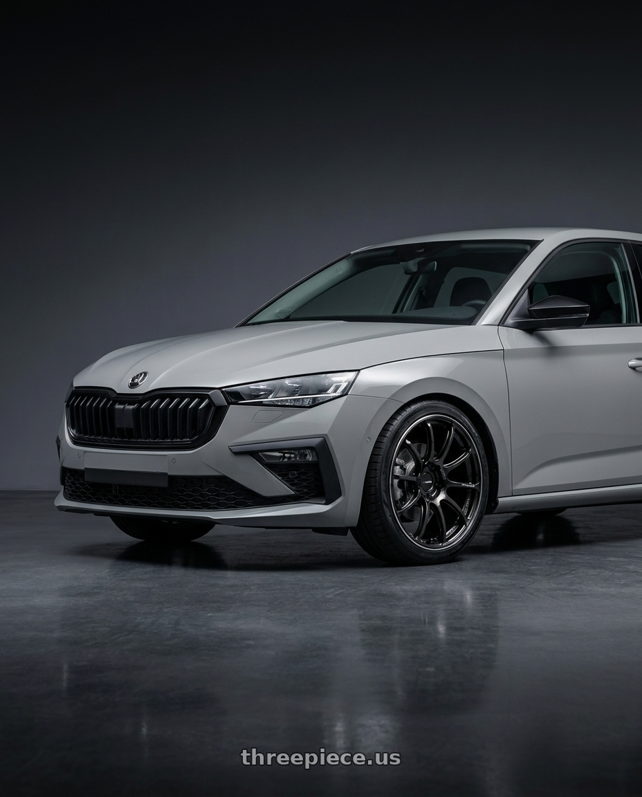 2025 skoda scala with Advan Racing RSIII 5x100 18x8.0 +37 BLACK GUNMETALLIC & RING wheels