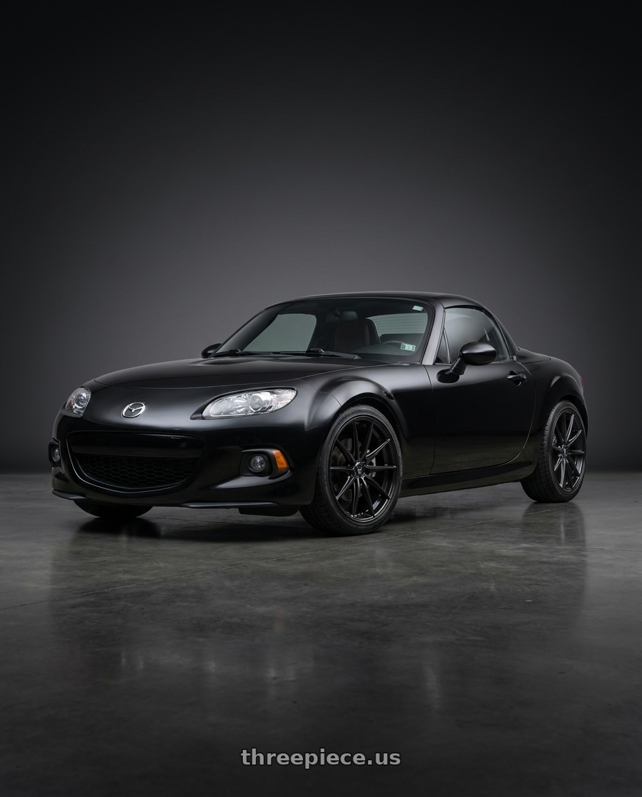 2013 Mazda miata PRHT Grand with Konig Oversteer 5x114.3 17x8+45 Gloss Black wheels