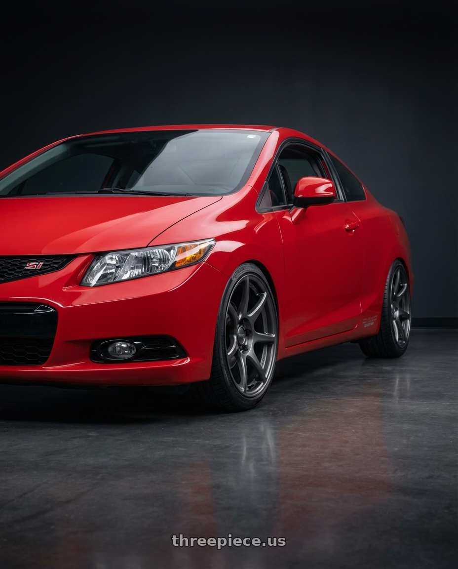 2011 Honda Civic Si with Kansei K11G Tandem 5x114.3 17x9.5 12 Gunmetal wheels