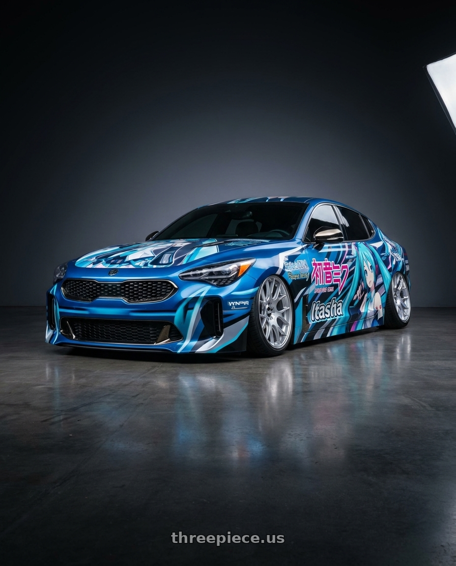 2023 Kia Stinger GT with BBS CH-R 5x130 19x11 +56 Brilliant Silver Polished Rim Protector wheels