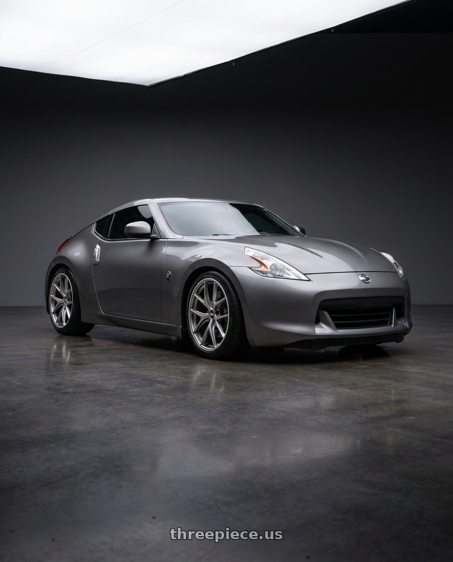 2009 Nissan 370z with BBS CI-R 5x120 19x10.5 +35 Platinum Silver Polished Rim Protector wheels