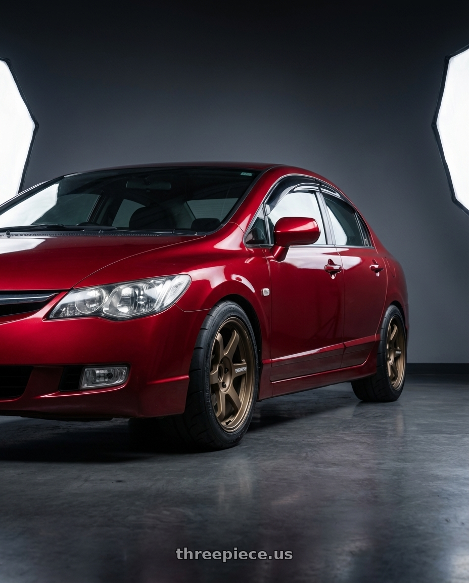 2006 Honda Civic FD2 with Volk Racing TE37 Ultra M Spec 5x112 19x9.5+23 19x10.5+35 Bronze Almite Toyota Supra MK5 Spec wheels