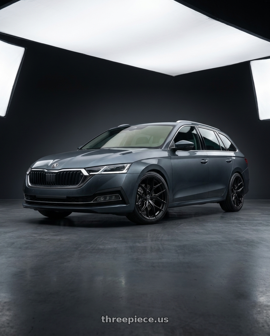 2023 Octavia Combi with VOSSEN HF6-4 6X139.7 18x9 +0 SATIN BLACK wheels