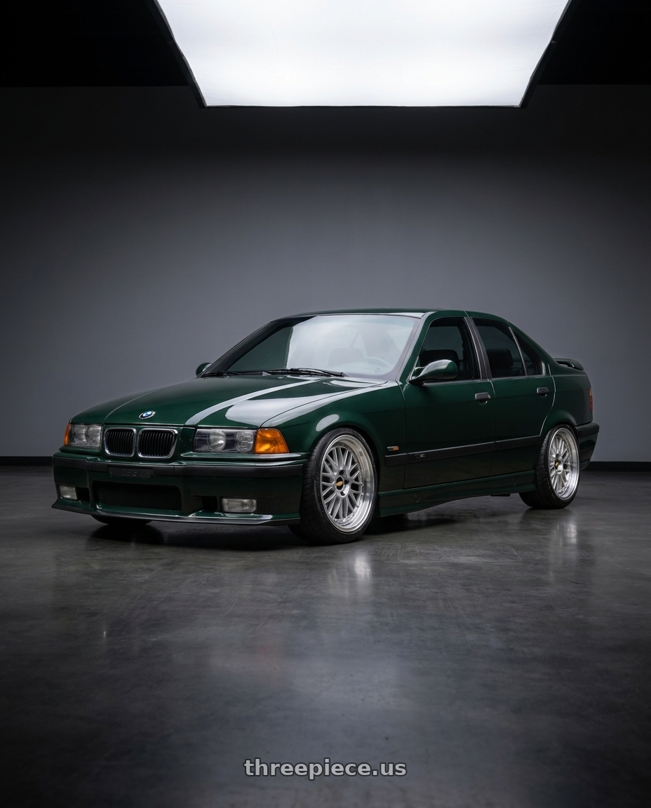 1997 bmw m3 with BBS LM 5x120 17x8.5+18 Diamond Silver wheels