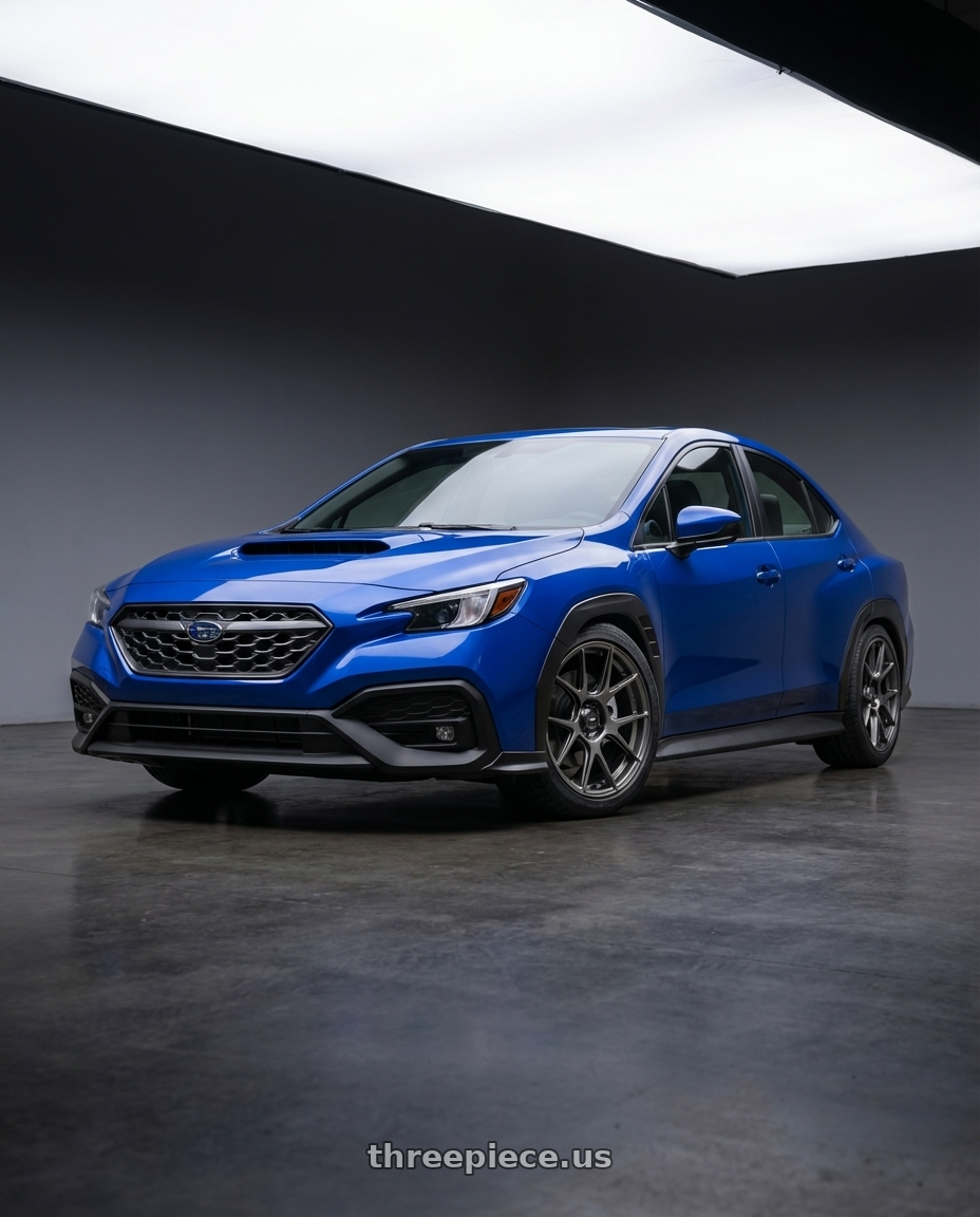 2024 Subaru WRX with Konig Ampliform 5x114.3 18x8.5+45 Dark Metallic Graphite wheels