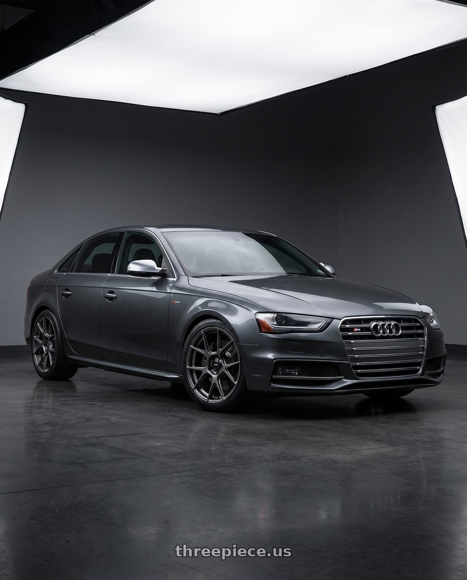 2015 Audi S4 B8.5 with Konig Ampliform 5x112 19x8.5+32 Dark Metallic Graphite wheels