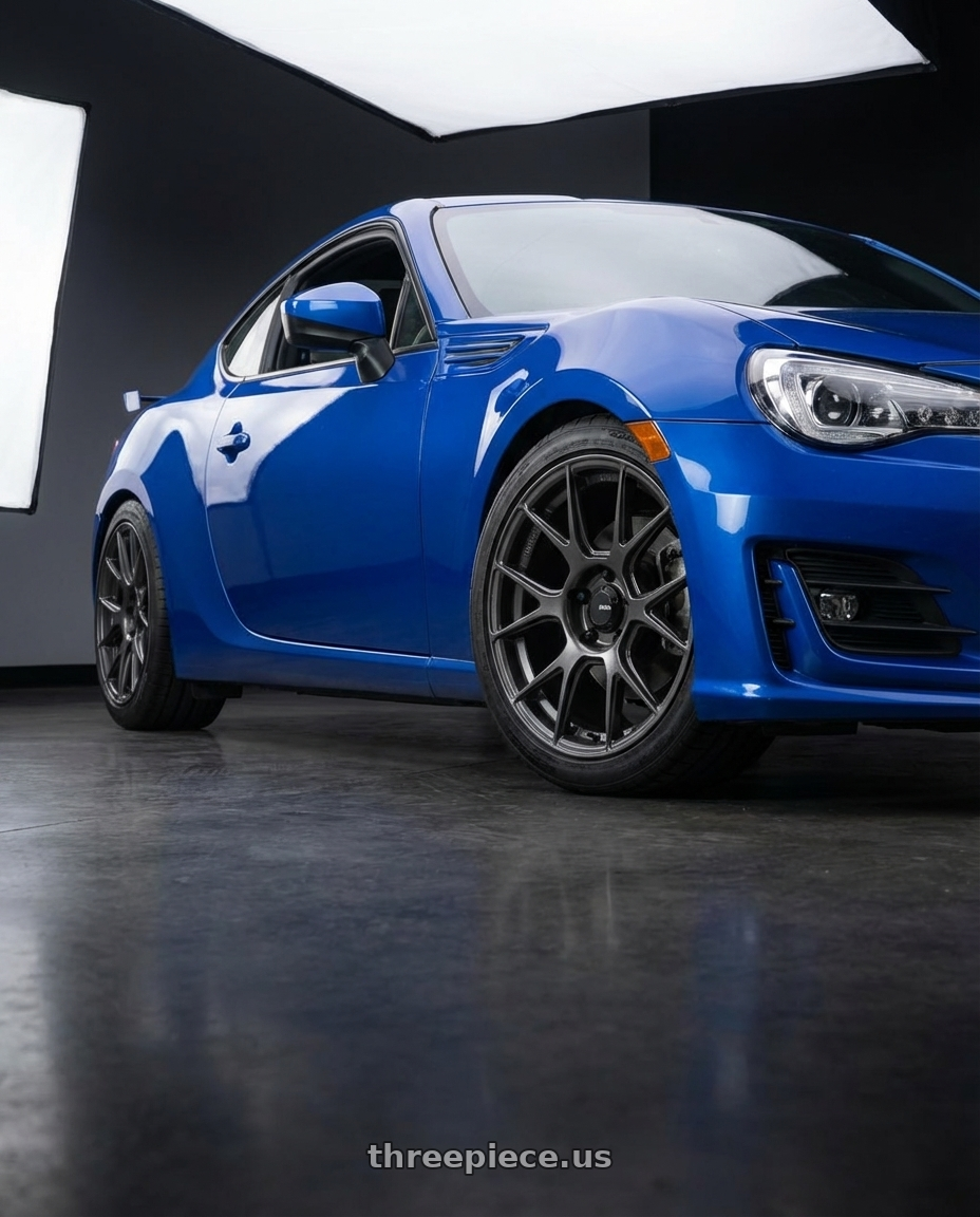 2017 Subaru BRZ with Konig Ampliform 5x100 17x8+40 Dark Metallic Graphite wheels