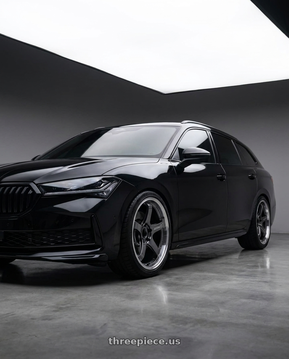 2026 skoda superb combi sportline with Advan Racing GT BEYOND 5x112 19x8.5 +45 MACHINING & HYPER PLATINUM BLACK wheels