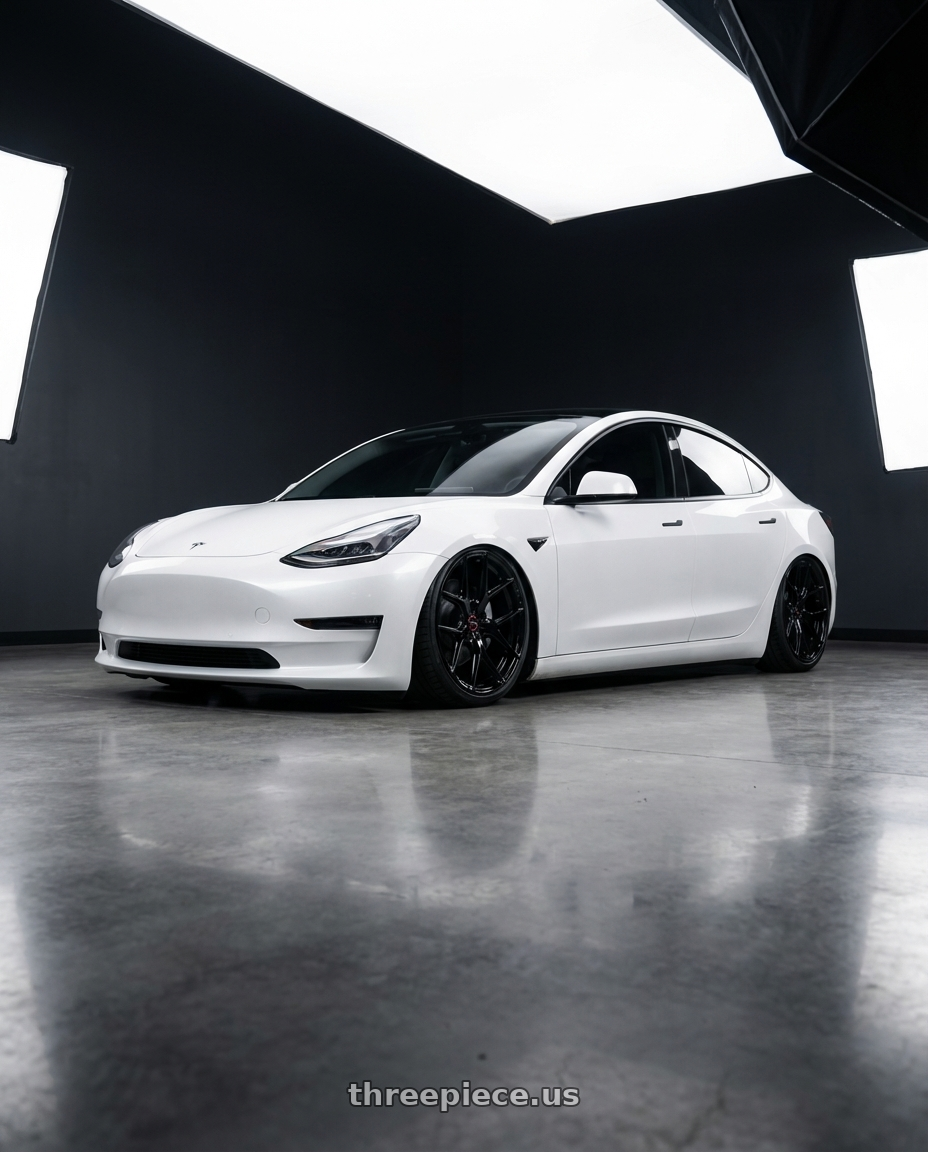 2023 Tesla Model 3 with Vossen HF-5 19x9.5 / 5x114.3 / ET40 / Deep Face / 73.1 - Gloss Black Wheel - HF5-9N63 wheels