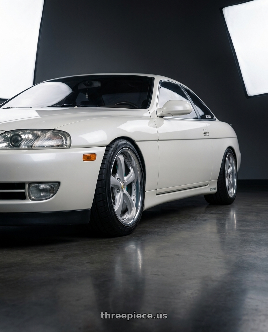 1992 Lexus sc400 with Work Wheels VS-KF 5x114.3 18x9.5+35 Light Grey Silver L Disk FULL REVERSE wheels