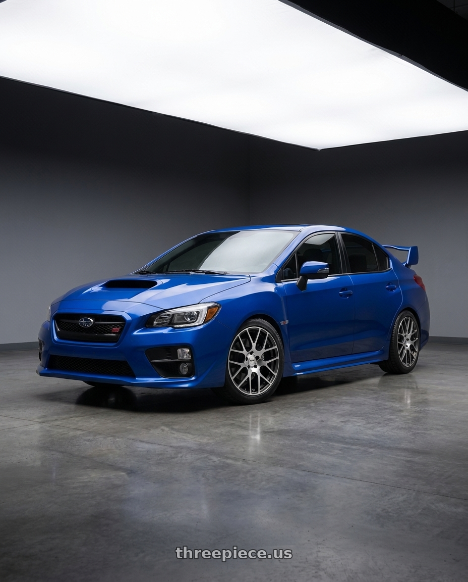 2018 Subaru WRX STI with TSW NURBURGRING 5X114.3 17X7.5 +45 GUNMETAL W/ MIRROR CUT FACE wheels