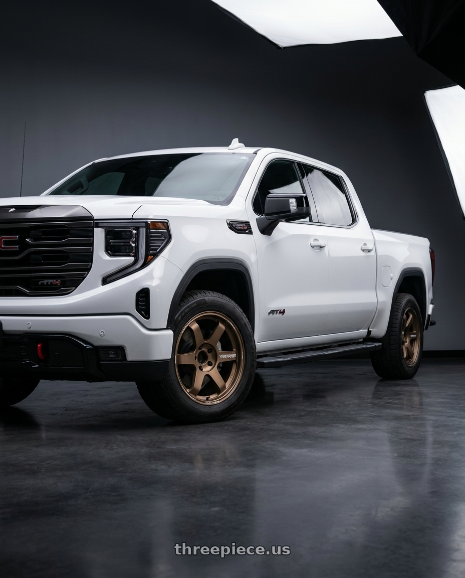 2024 GMC Sierra AT4 with Volk Racing TE37SB 6x139.7 18x8.5+29 Bronze wheels