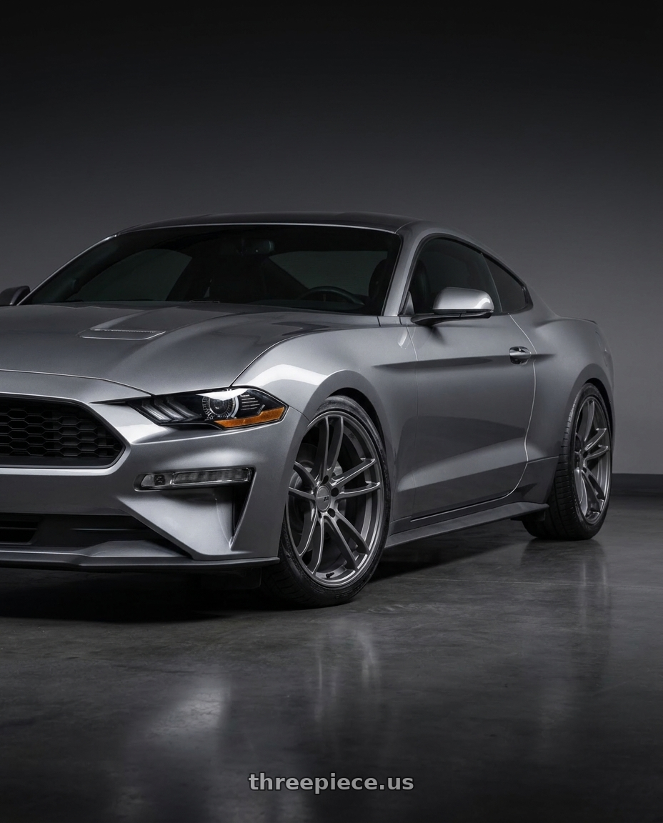 2021 Ford Mustang GT with American Racing AR941 MACH FIVE 5X114.3 20X10 +40 GRAPHITE wheels