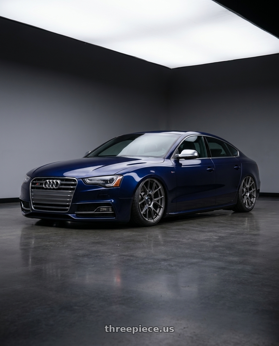 2014 Audi S5 B8 with Konig Ampliform 5x112 19x8.5+32 Dark Metallic Graphite wheels