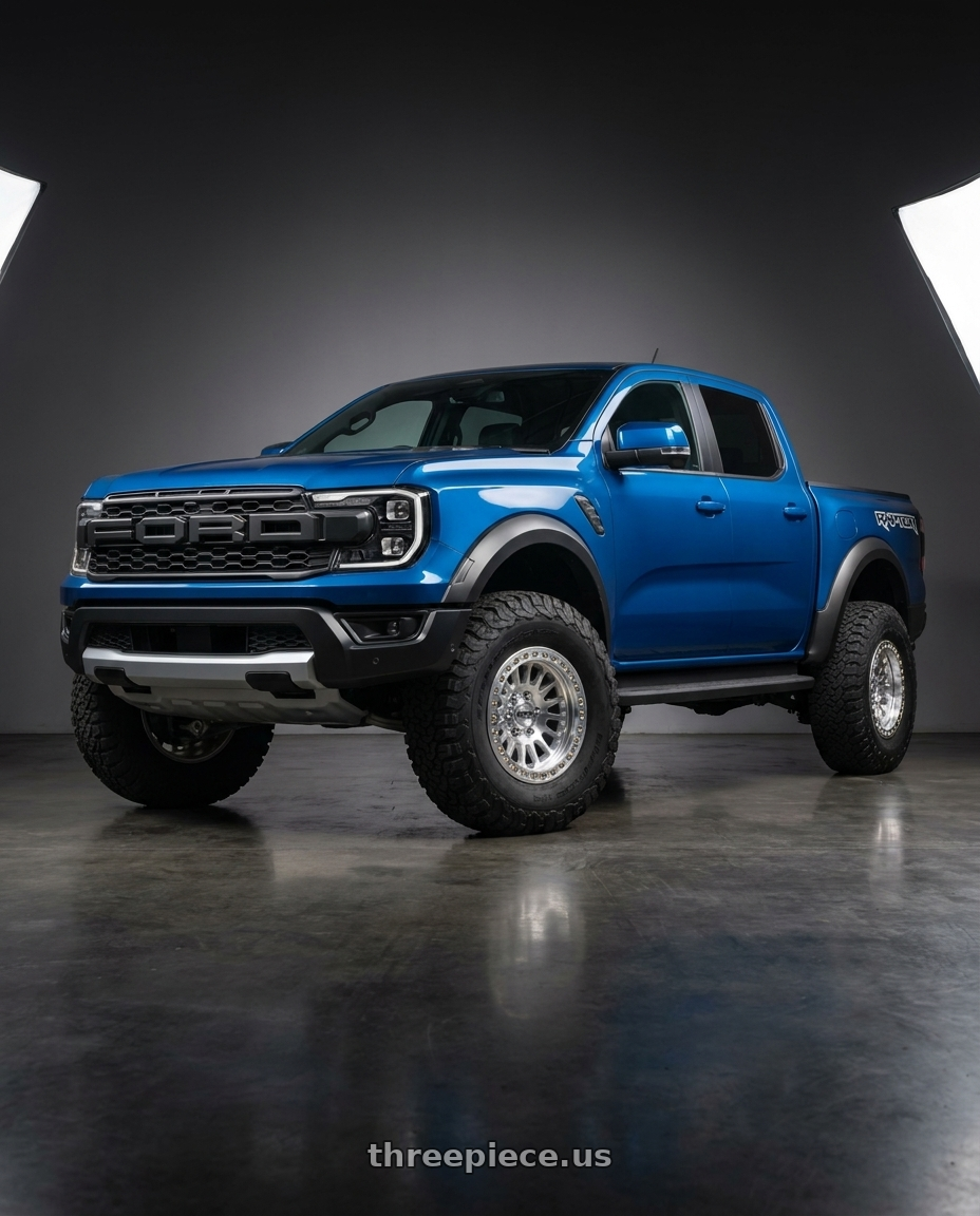 2023 ford ranger raptor with KMC IMPACT BEADLOCK 6x135 17x9 +25 Machined wheels