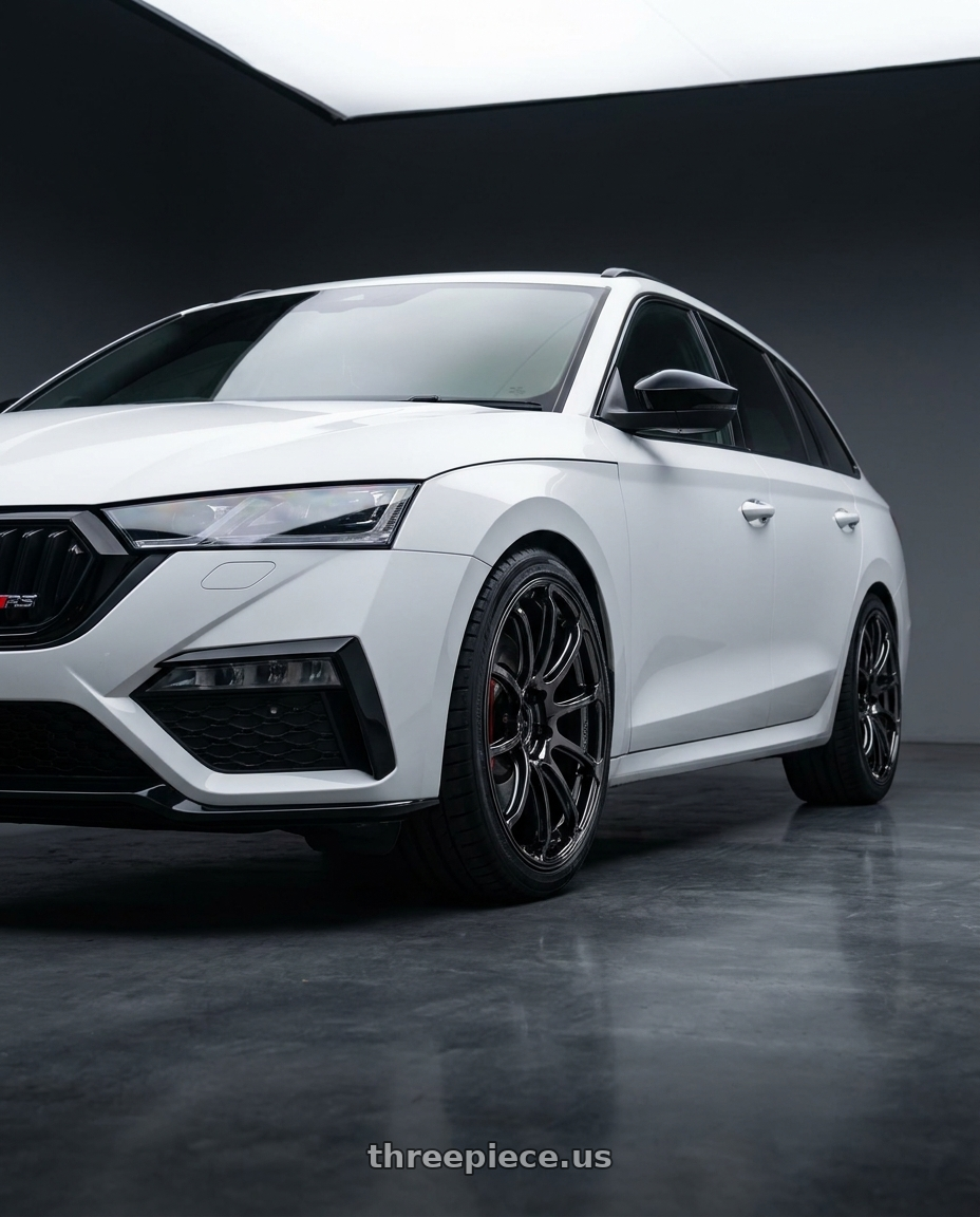 2023 Octavia combi rs  with Advan Racing RSIII 5x112 19x8.5 +45 BLACK CHROME wheels