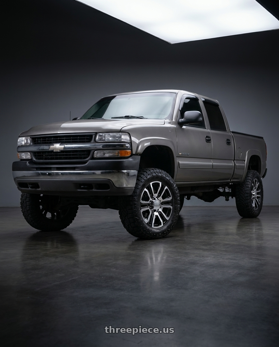 2002 chevy 2500hd with OE Wheels CV70A 8x165.1 20x8.5+12 Machined wheels
