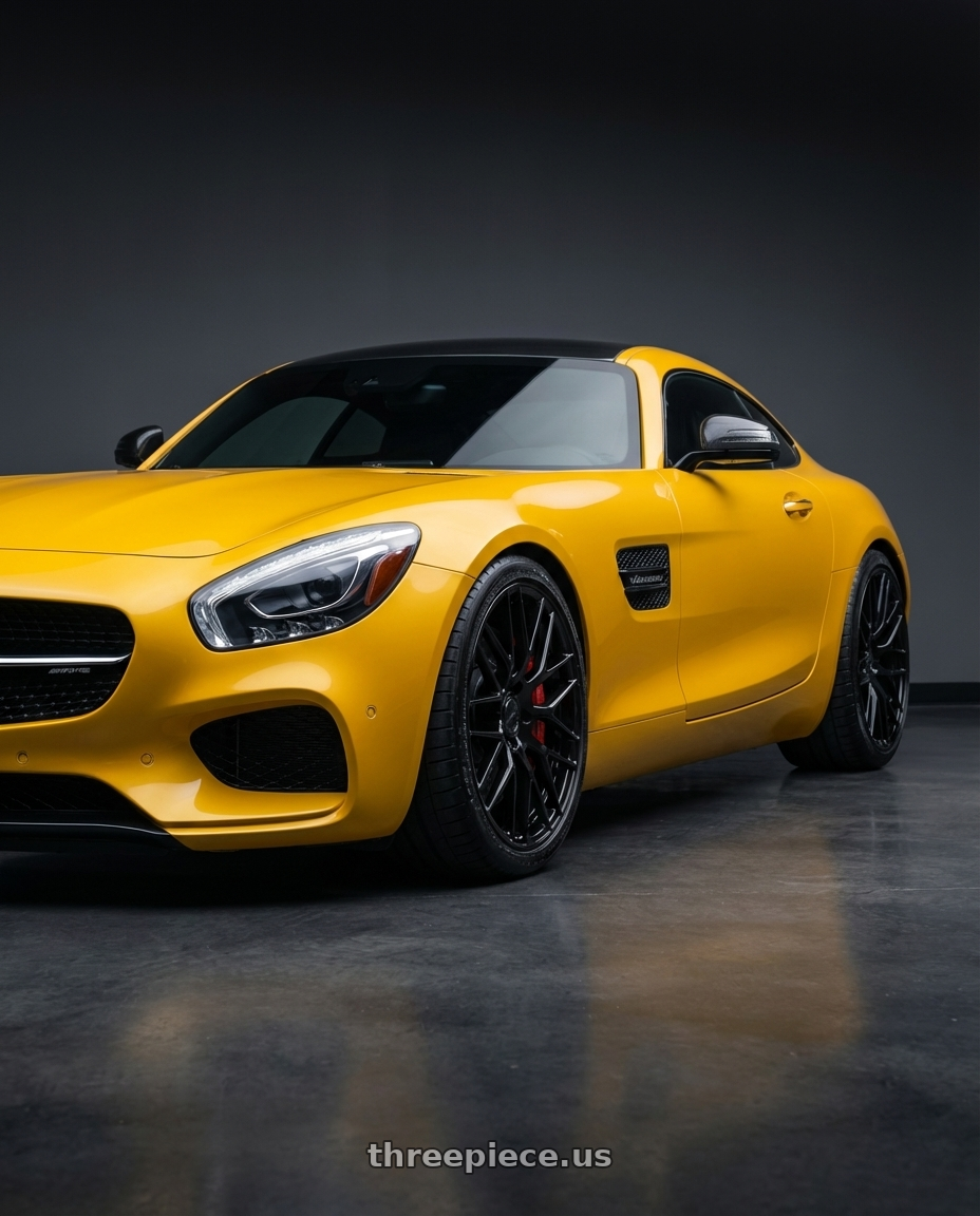 2019 Mercedes-Benz AMG GT with Avant Garde Wheels M520R 5X112 19x8.5 +35 Gloss Black wheels
