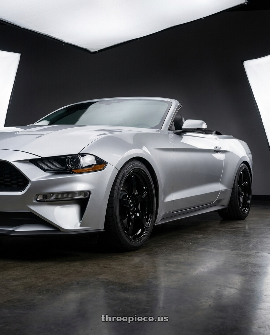 2018 ford mustang with Gram Lights 57CR 5x114.3 19x9.5 +45 GLASS BLACK wheels