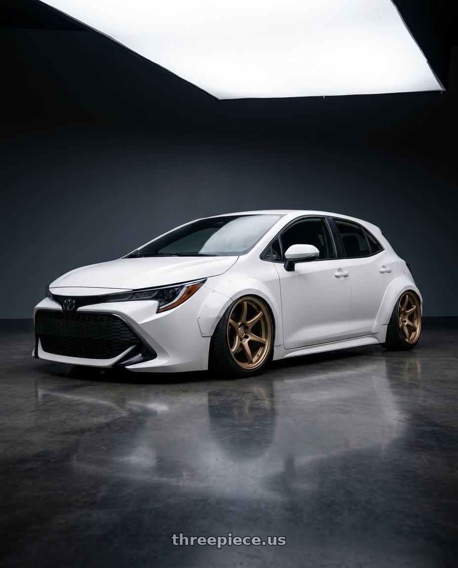 2023 Toyota Corolla Hatchback with Kansei K11B Tandem 5x114.3 18x10.5 12 Bronze wheels
