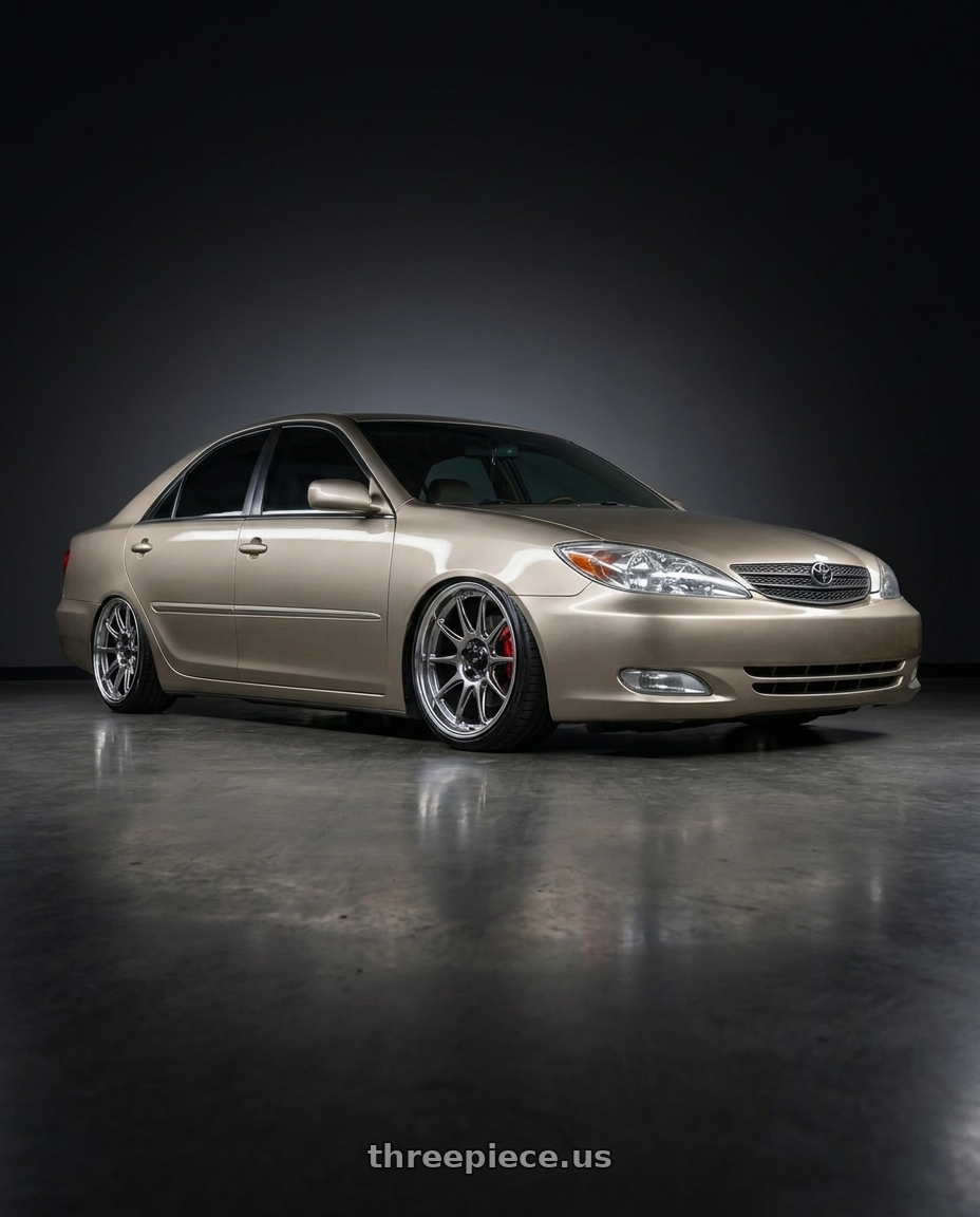 2003 Toyota Camry  with Konig Countergram 5x120 18x8.5+35 Hyper Chrome / Machined Lip wheels
