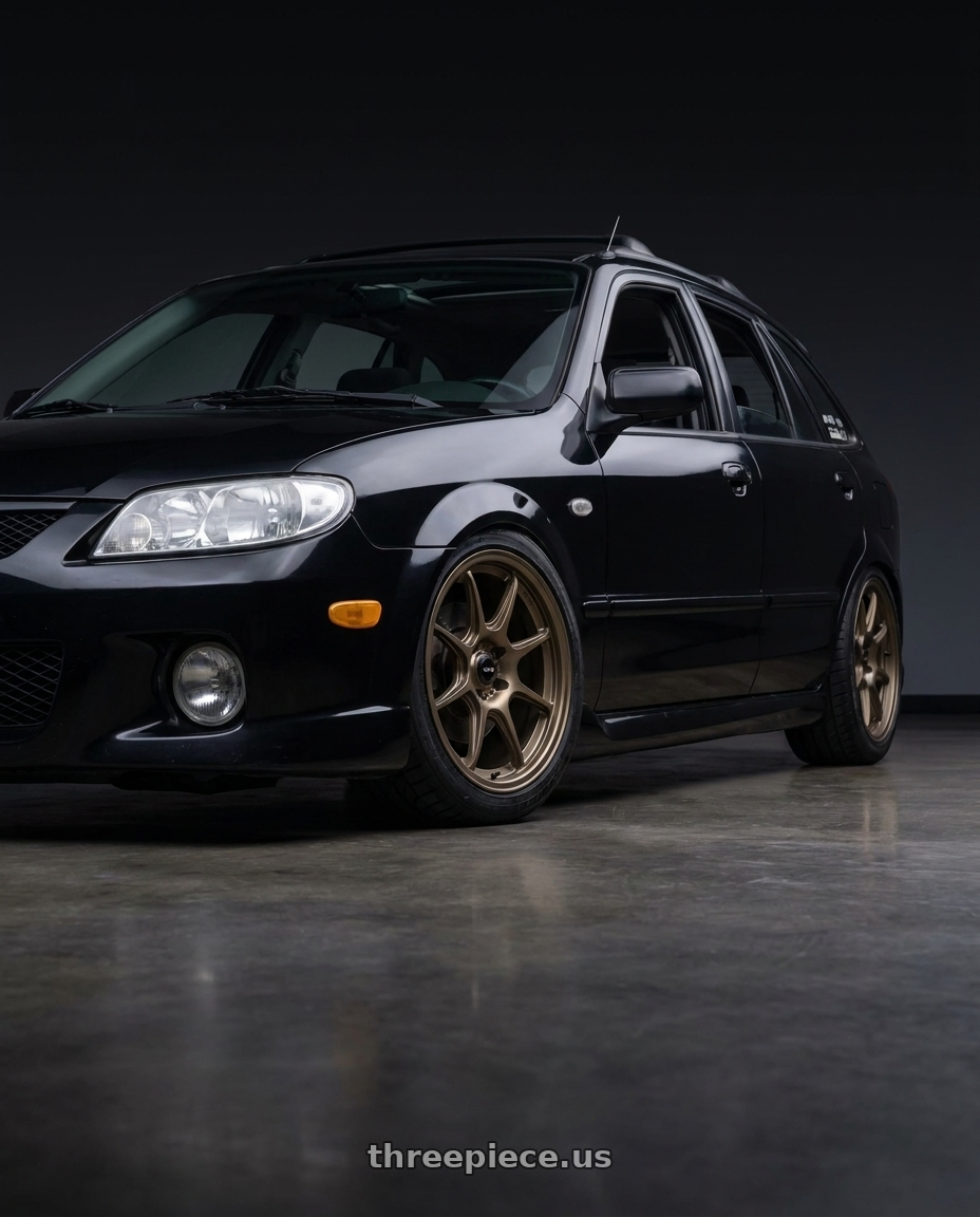 2002 Mazda Protege5 with Konig 102BZ Lockout 5x114.3 16x7.5 +40 Matte Bronze wheels